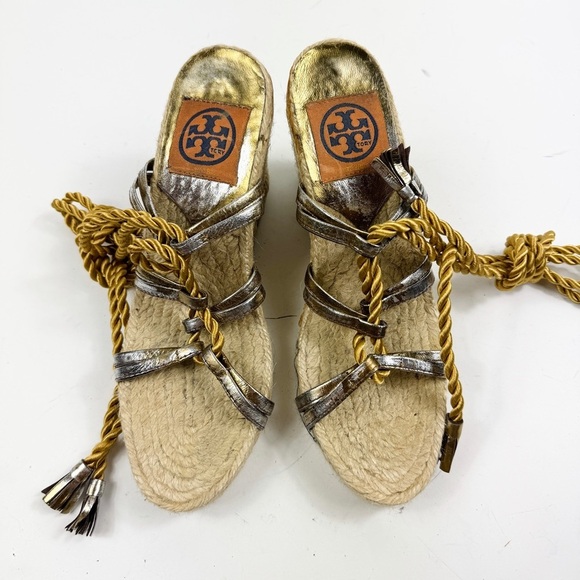 Tory Burch gladiator wedge espadrilles sandals - Picture 2 of 8